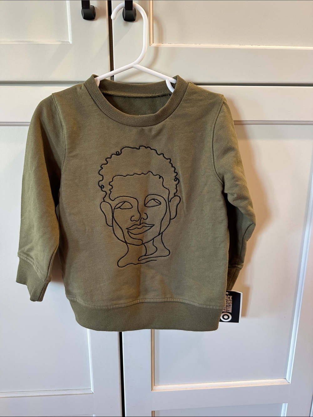 Well Worn Black History Month Pullover Sz 3T Sweatshirt Army Green Emborided NWT